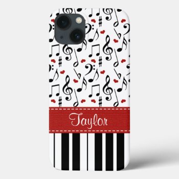 Music Note Piano Iphone 13 Case by cutecases at Zazzle