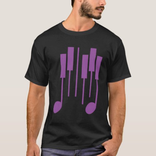 Music Note Piano Keyboard _ Purple Pianist Keyboar T_Shirt