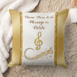 MUSIC Note Pillow, Personalized Music Gifts Throw Pillow