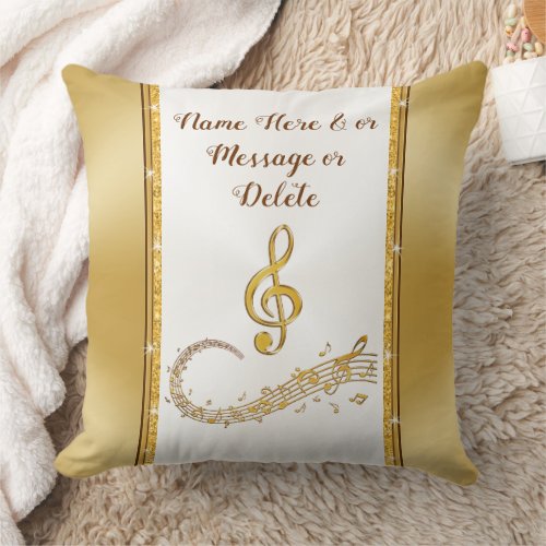 MUSIC Note Pillow Personalized Music Gifts Throw Pillow