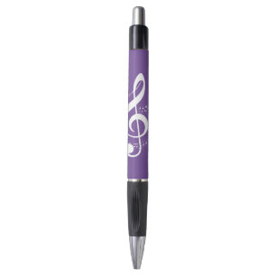 Music Note purple white 6-pack ballpoint pens