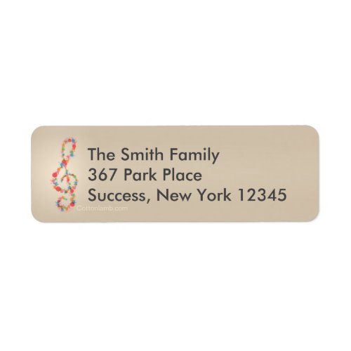 Music Note Return Address Label