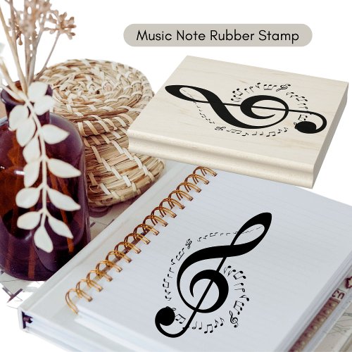 Music Note Rubber Stamp