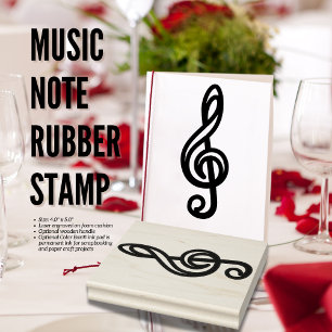Music Note Rubber Stamp for Creative Projects