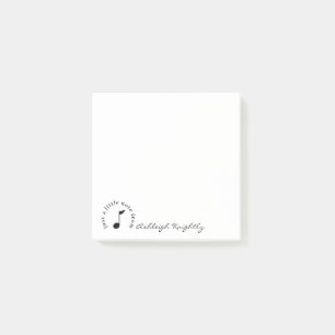 Music Note Script Name Black White Personalized