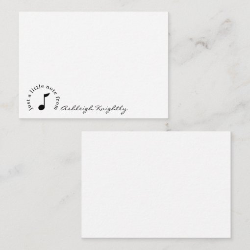 Music Note Script Name Black White Personalized | Zazzle