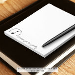 Music Note Script Name Black White Personalized<br><div class="desc">Modern music-related personalized notepad featuring a single music note with the saying JUST A LITTLE NOTE FROM NAME showing the personalized name in an editable handwritten or signature script font style. CHANGES: You can change the text font style, size, color and placement by clicking on CUSTOMIZE FURTHER in the PERSONALIZE...</div>