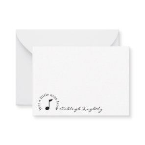 Music Note Script Name Black White Personalized Card