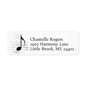 Music Note Sheet Music Musician Singer Address Label