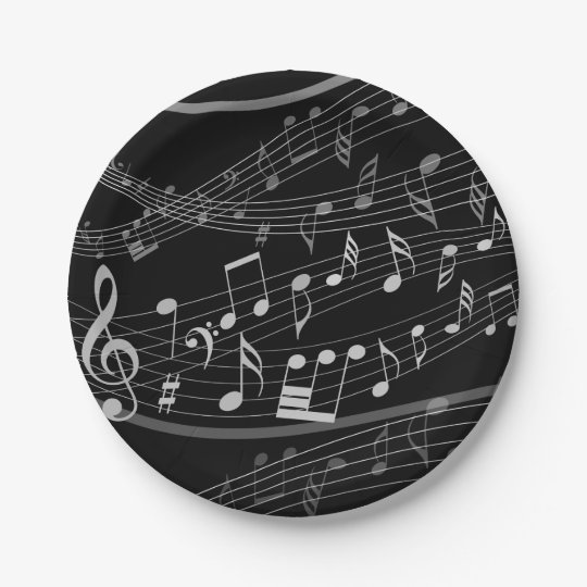 Music Note Sheet Music Paper Plate Zazzle