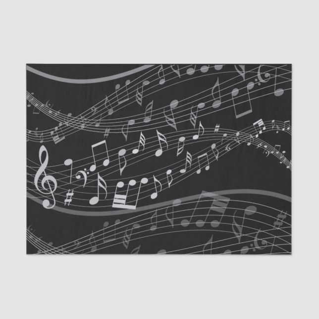 Music Note Sheet Music Tissue Paper (Front)