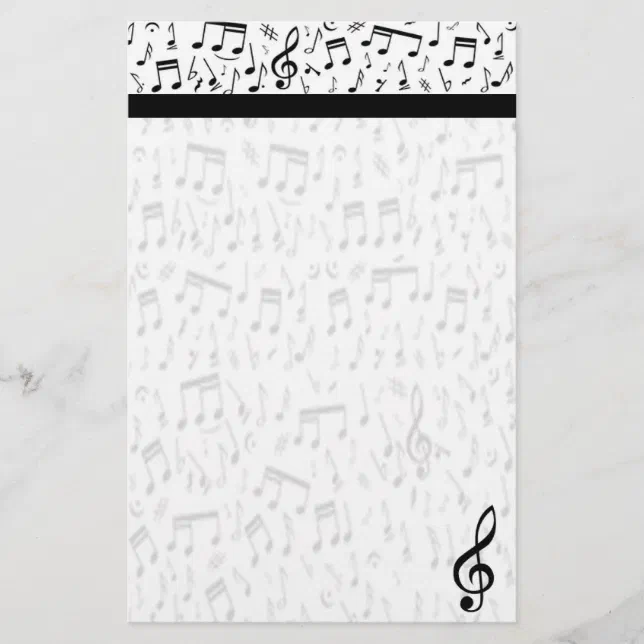 Music Note Stationery Zazzle