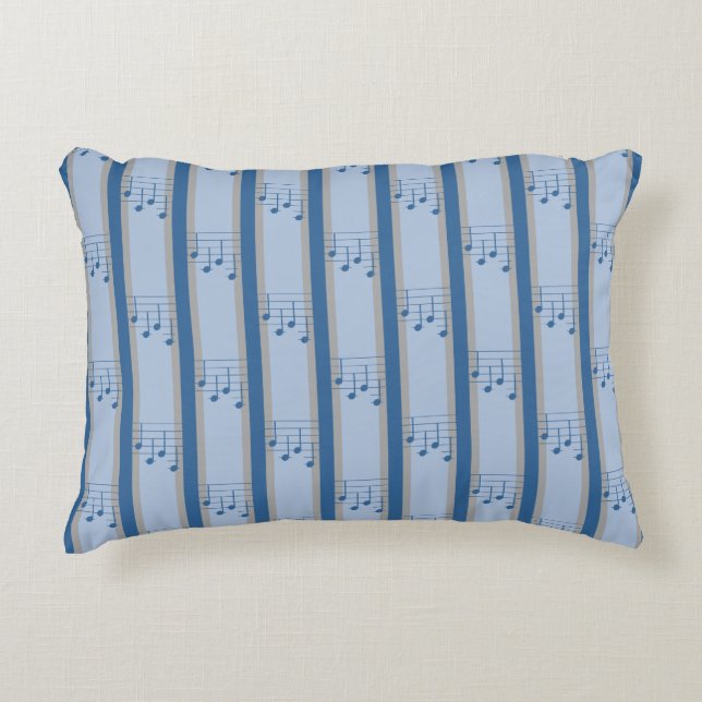 Music Note Striped Accent Pillow (Front)