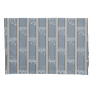 Music Note Striped Pillow Case