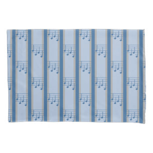 Music Note Striped Pillow Case