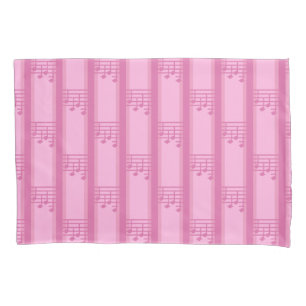 Music Note Striped Pillow Case