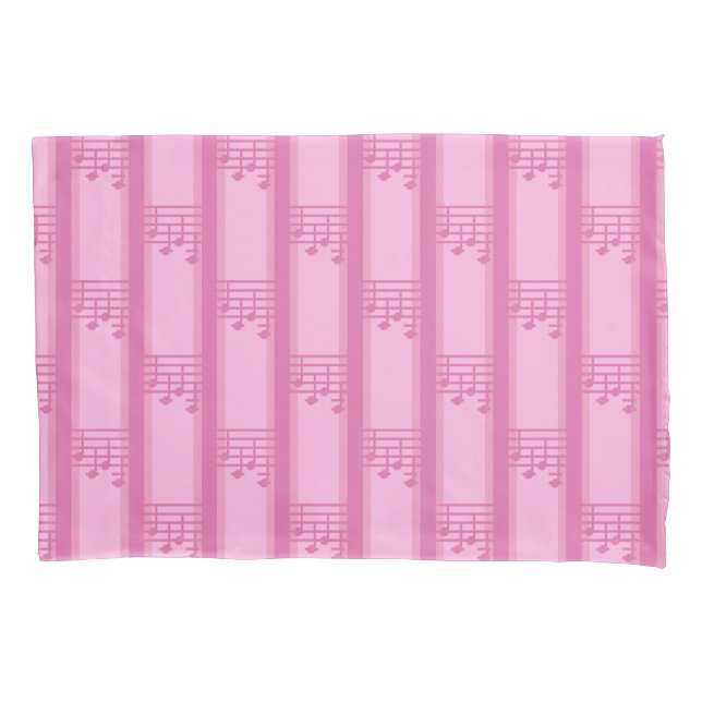 Music Note Striped Pillow Case (Front)