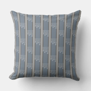 Music Note Striped Throw Pillow