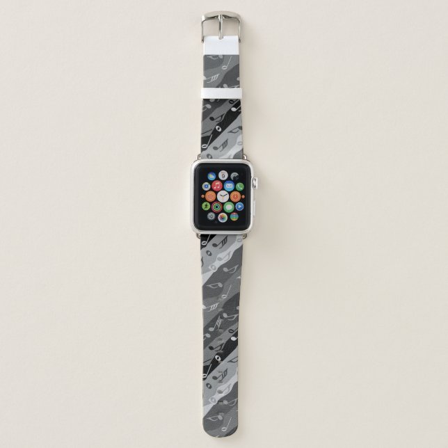 Music Note Stripes Apple Watch Band (Front)