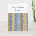 Music Note Stripes Brown And Blue Graduation Card