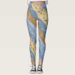 Music Note Stripes Brown And Blue Leggings 