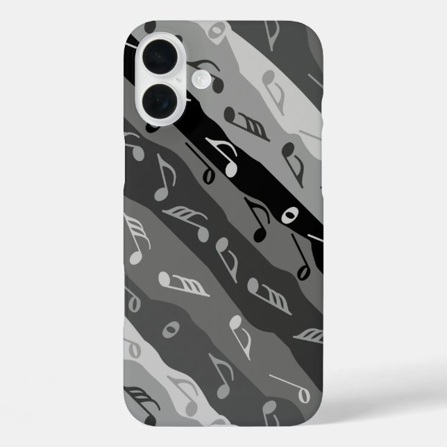 Music Note Stripes Grays Case-Mate iPhone Case (Back)