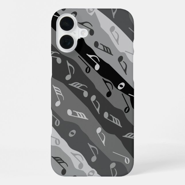 Music Note Stripes Grays Iphone Case (Back)