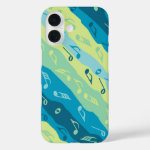 Music Note Stripes Green And Blue