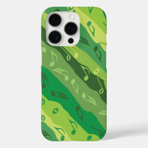 Music Note Stripes Greens iPhone 16 Pro Case