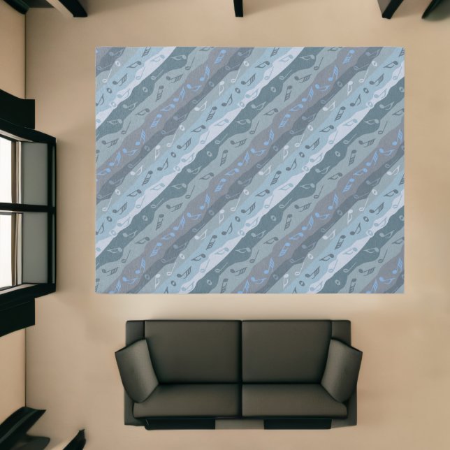 Music Note Stripes Rug (Insitu (Indoor 1))