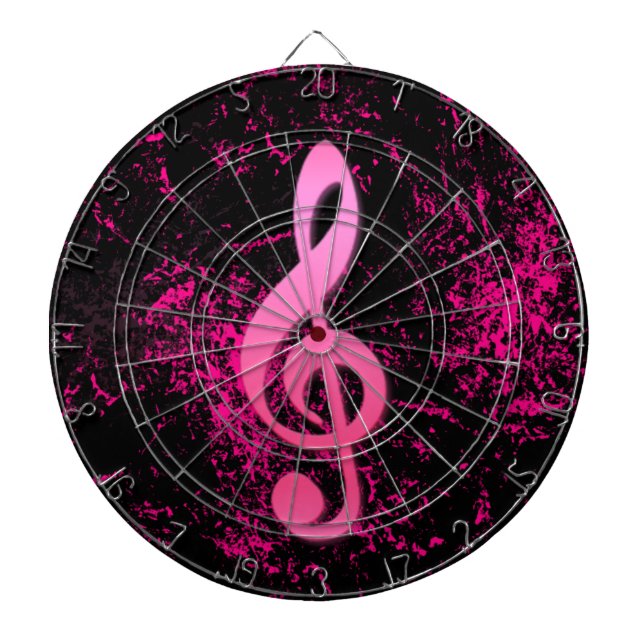 Music Note Symbol Dartboard With Darts (Front)