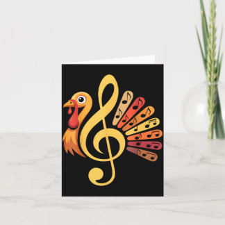 Music Note Symbol Turkey Teacher Fall Thanksgiving Card