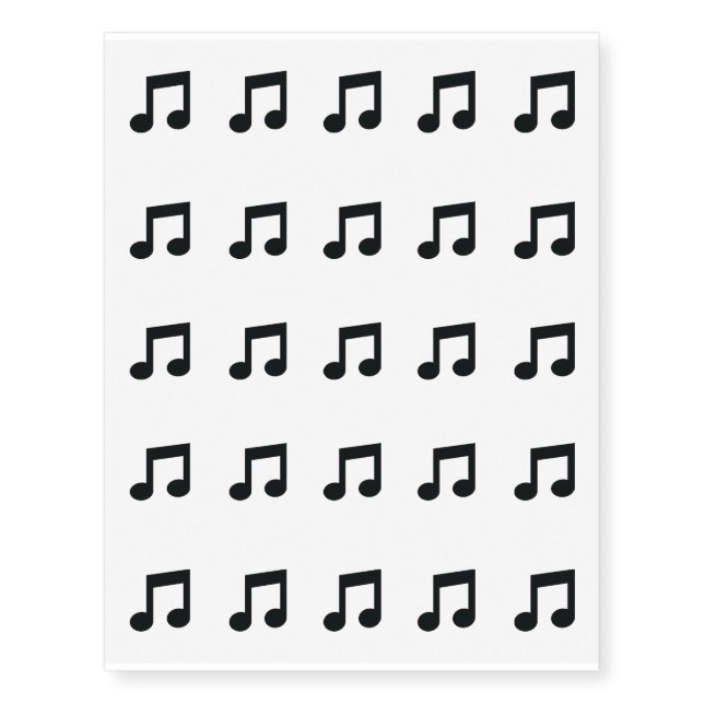 Music Note Temporary Tattoos (Front)