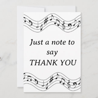 Music note thank you card