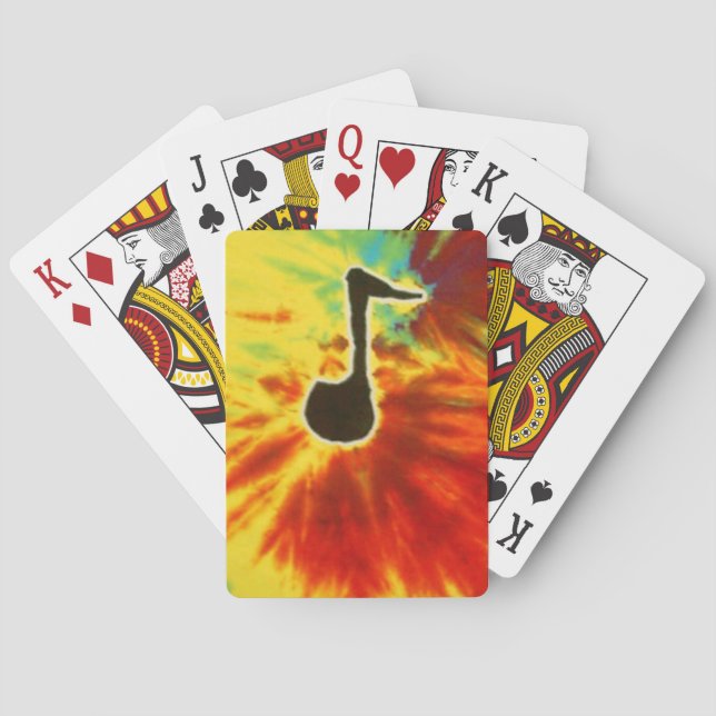 Music Note Tie Dye Playing Cards (Back)