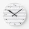 Music note time clock - black and white