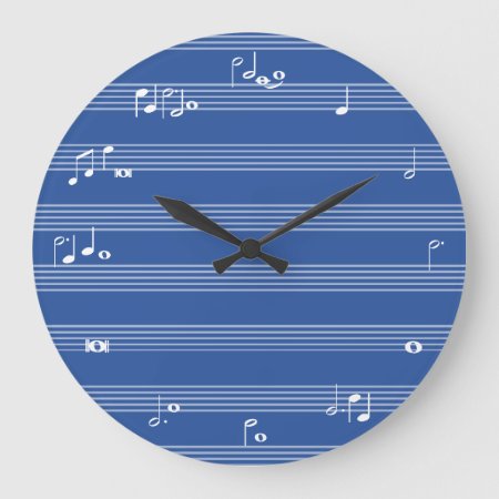 Music Note Time Clock - Blue And White