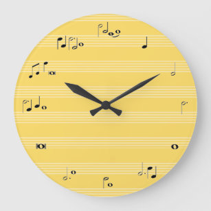 Music note time clock - yellow