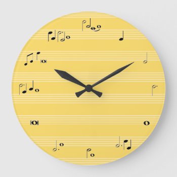 Music Note Time Clock - Yellow by inspirationzstore at Zazzle