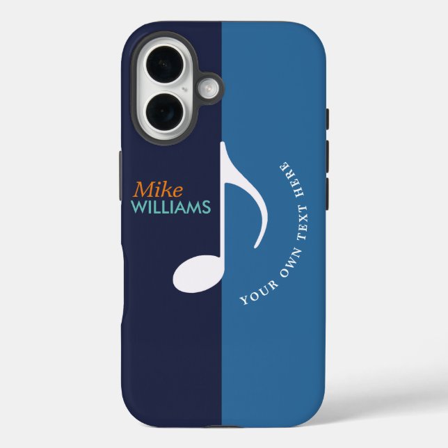 Music Note two tones of blue cool Case-Mate iPhone Case (Back)