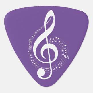 music note violet white pleural guitar pick