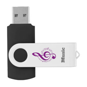 music note violet white USB stick Flash Drive