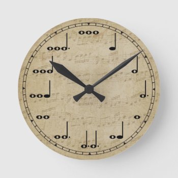 Music Note Wall Clock by NiceTiming at Zazzle