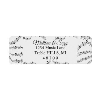 Music Note Whimsical Musician  Label by The_Music_Shop at Zazzle