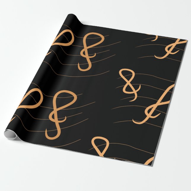Music note Wrapping Paper (Unrolled)