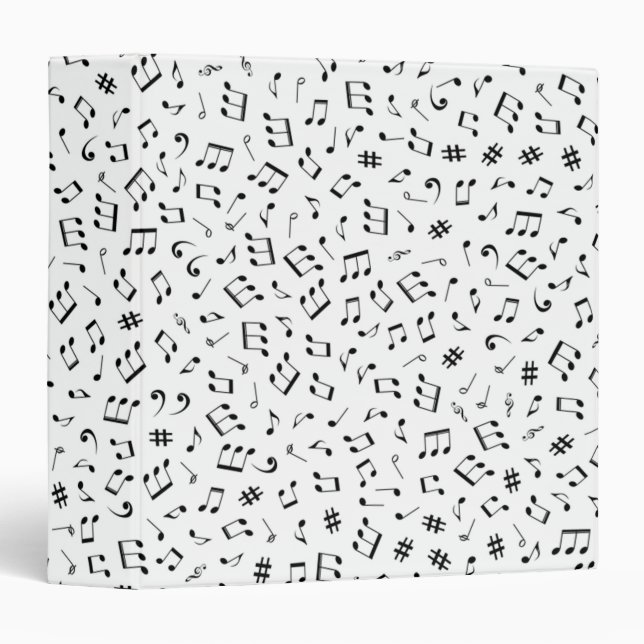 Music Notes 3 Ring Binder (Front/Spine)