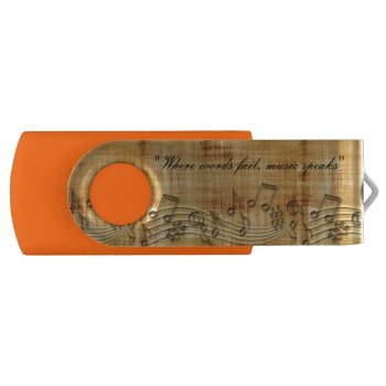 Music Notes 8 Gb Swivel Usb Flash Drive by Shopia at Zazzle