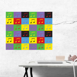 Music Notes 8th Pop Art Pattern Poster