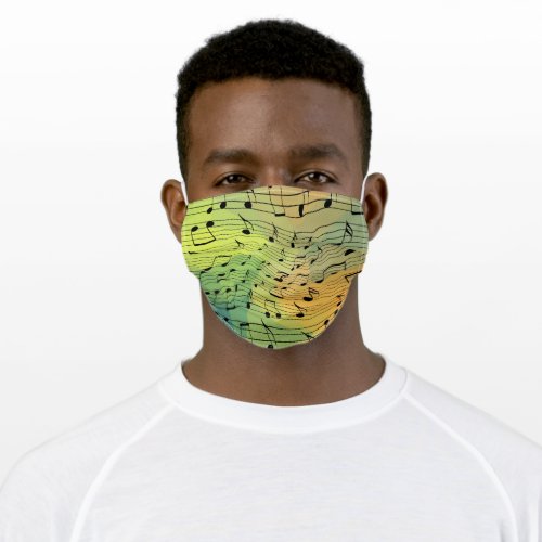 Music notes adult cloth face mask