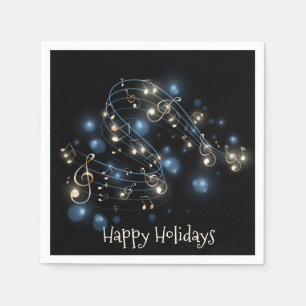 Music Notes and Christmas Lights Napkins
